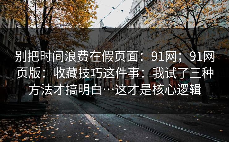 别把时间浪费在假页面：91网；91网页版：收藏技巧这件事：我试了三种方法才搞明白…这才是核心逻辑